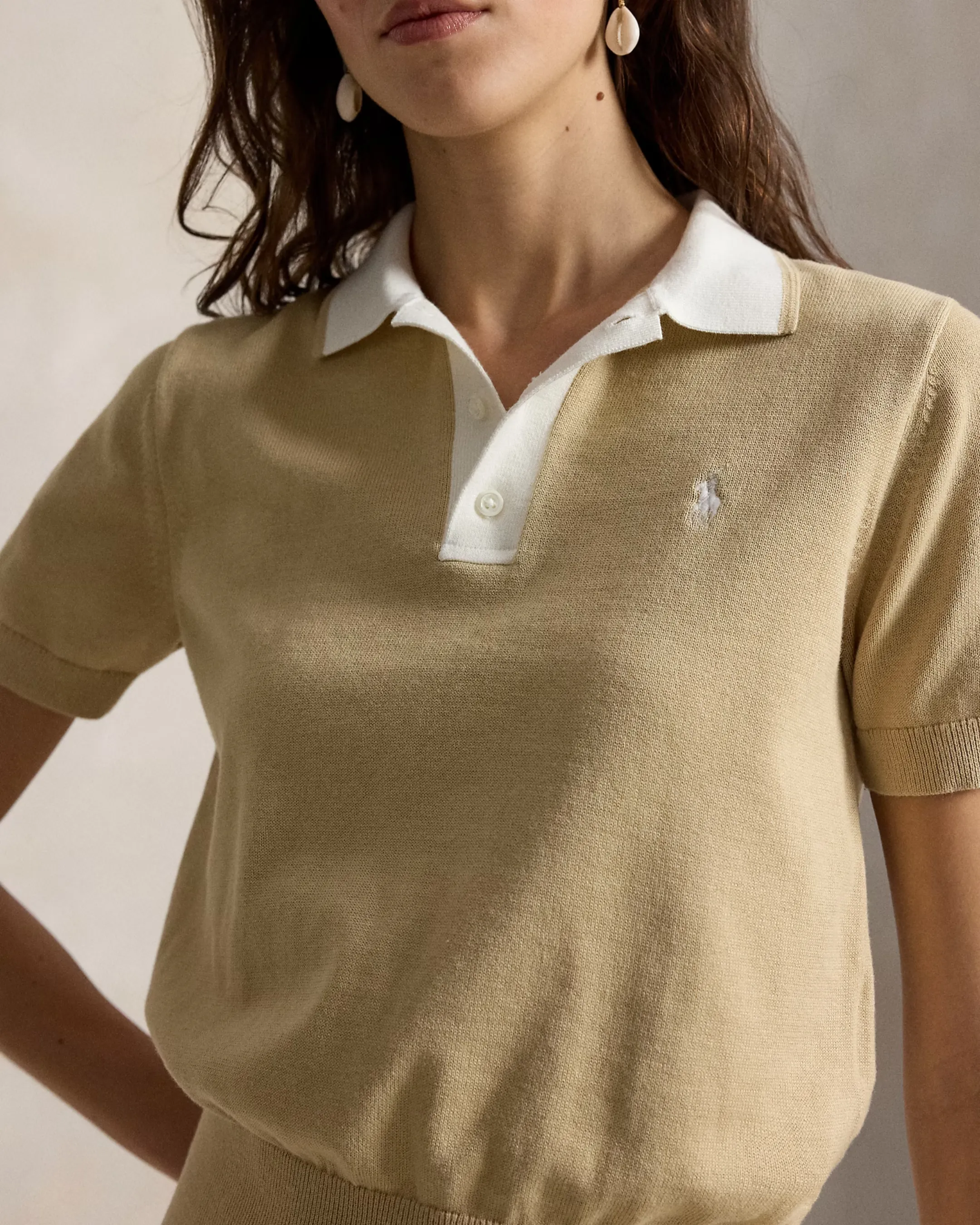 RLX Ralph Lauren Cotton-Blend Polo-Collar Jumper, деталь